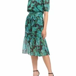 Hot Sale 😉 London Times 👩 women Floral 👗 Dress in Black/Green 🎉
