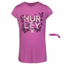 Deals β¨ kids Hurley Classic Butterfly T-Shirt with Hair Tie βοΈ