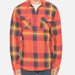 Outlet βοΈ Hurley men Santa Cruz Heavy Weight Flannel π Shirt in Martian Sunrise π§¨