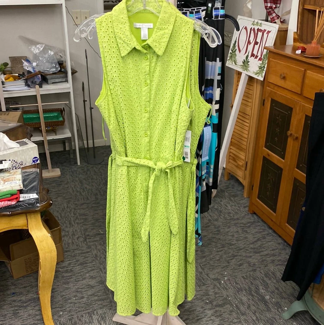 Cheap π London Times π© women Button Up π Shirt π Dress in Lime π―