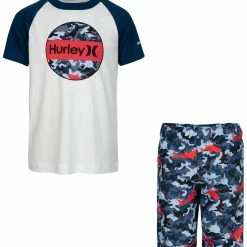 Top 10 👏 kids Hurley Sharkbait T-Shirt & Swim Trunk Set 😍
