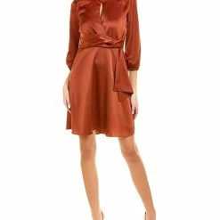Best deal 💯 London Times 👩 women Keyhole Mini 👗 Dress in Rust ✔️