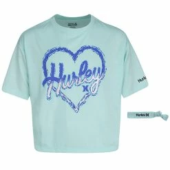 Flash Sale π kids Hurley Boxy Heart Graphic T-Shirt with Hair Tie π