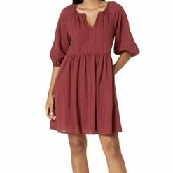 Best Sale ⌛ London Times 👩 women Jodi 👗 Dress in Wine ⌛