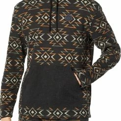 Buy 🛒 Hurley men Modern Surf Poncho Long Sleeve Top in Black Multi ✔️
