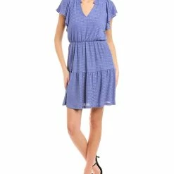 Hot Sale 🥰 women London Times Flutter Sleeves Fit & Flare Mini 👗 Dress 👍