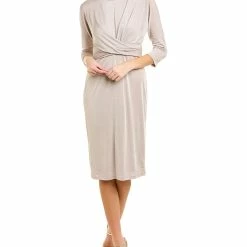 Discount 🤩 women London Times Twist Front Midi 👗 Dress 😉