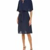 Promo ✔️ women London Times Pebble Crepe Midi 👗 Dress ⭐